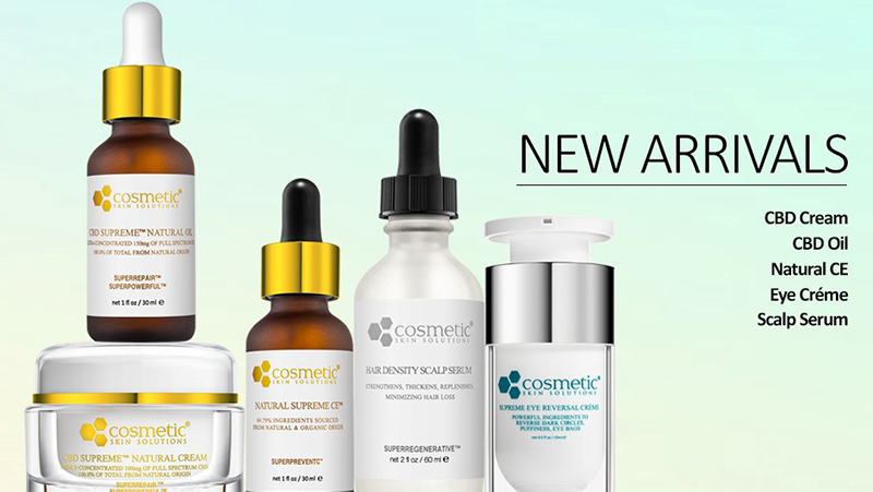 See our new arrivals for 2020 - CBD Cream, CBD Oil, Natural CE, Eye Creme, Scalp Serum